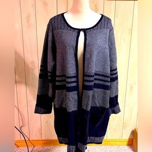 Christopher and banks 2x over sweater. Navy blue stripes